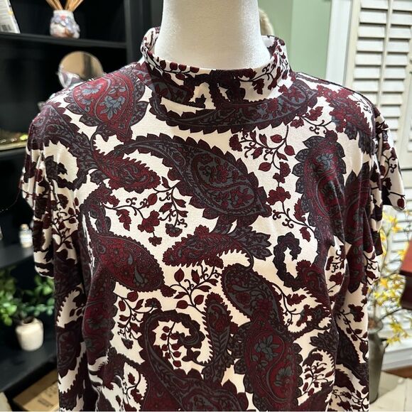 ELOQUII Paisley Long Sleeve Stretch Jersey Dress Size 18 - Picture 3 of 16